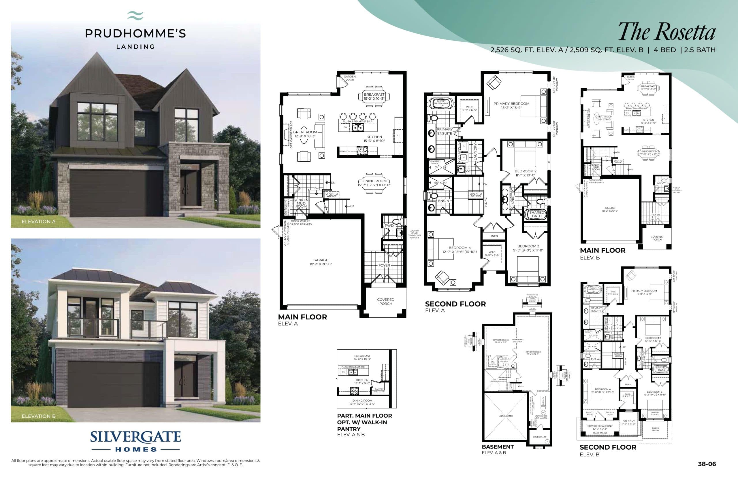 The Rosetta Floor Plan at Prudhomme's Landing - Single-Family Homes - 2526 sq.ft