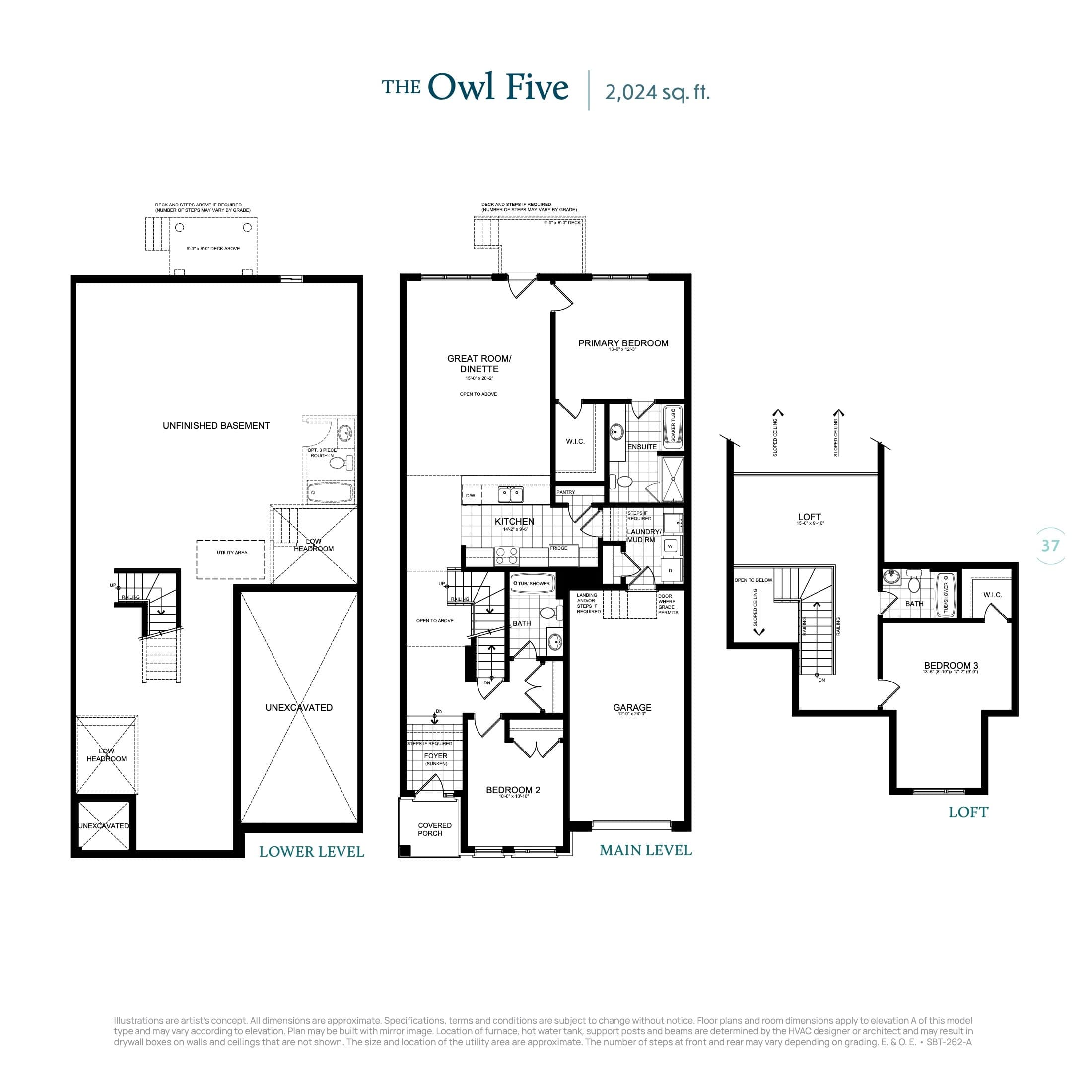 The Owl Five Floor Plan at Serenity Bay Homes - 2024 sq.ft