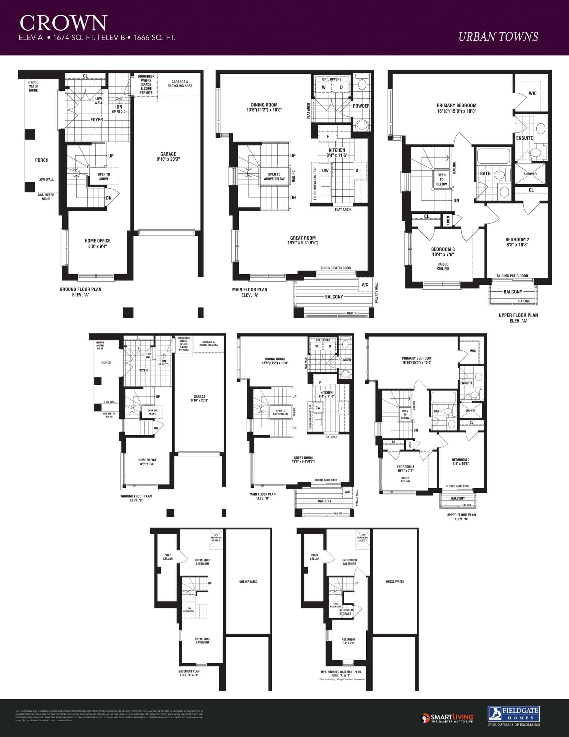 Crown Floor Plan at The Collection Towns - 1674 sq.ft