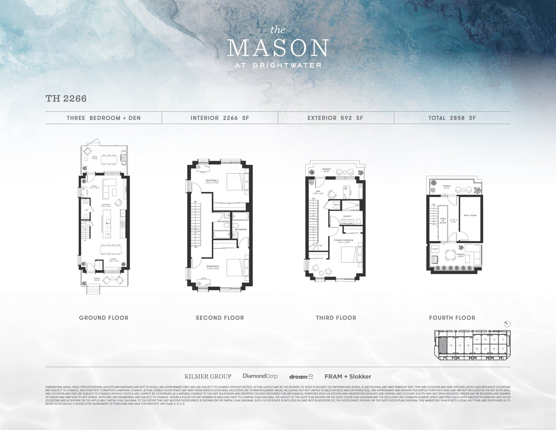 TH 2266 Floor Plan at The Mason Towns at Brightwater - 2266 sq.ft