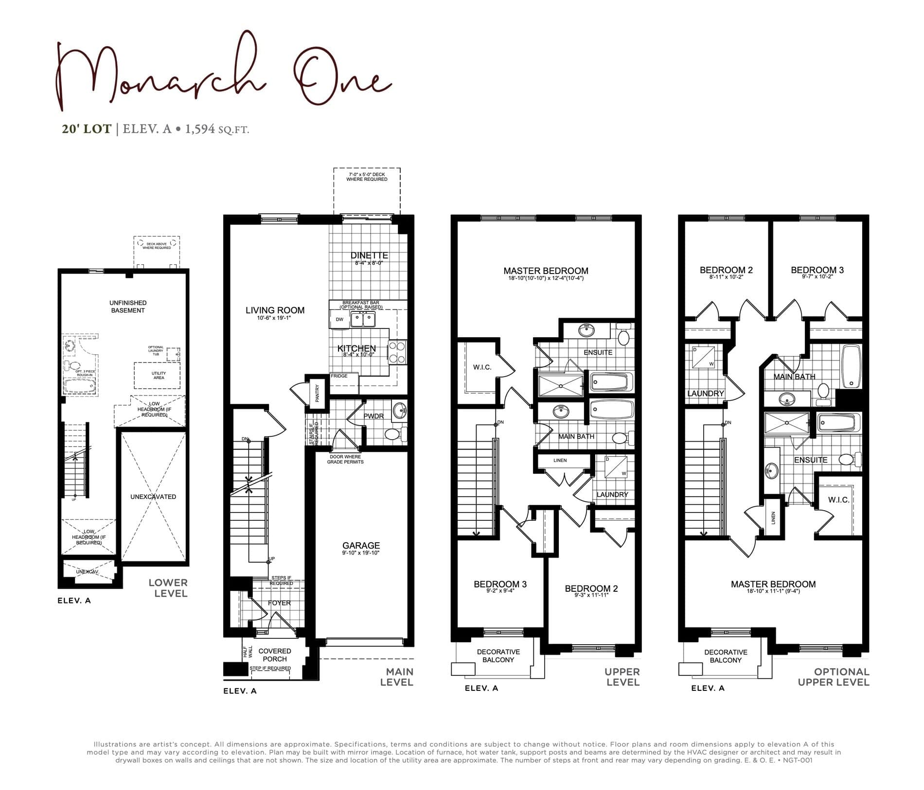 Monarch One Floor Plan at Nature’s Grand Towns - 1594 sq.ft