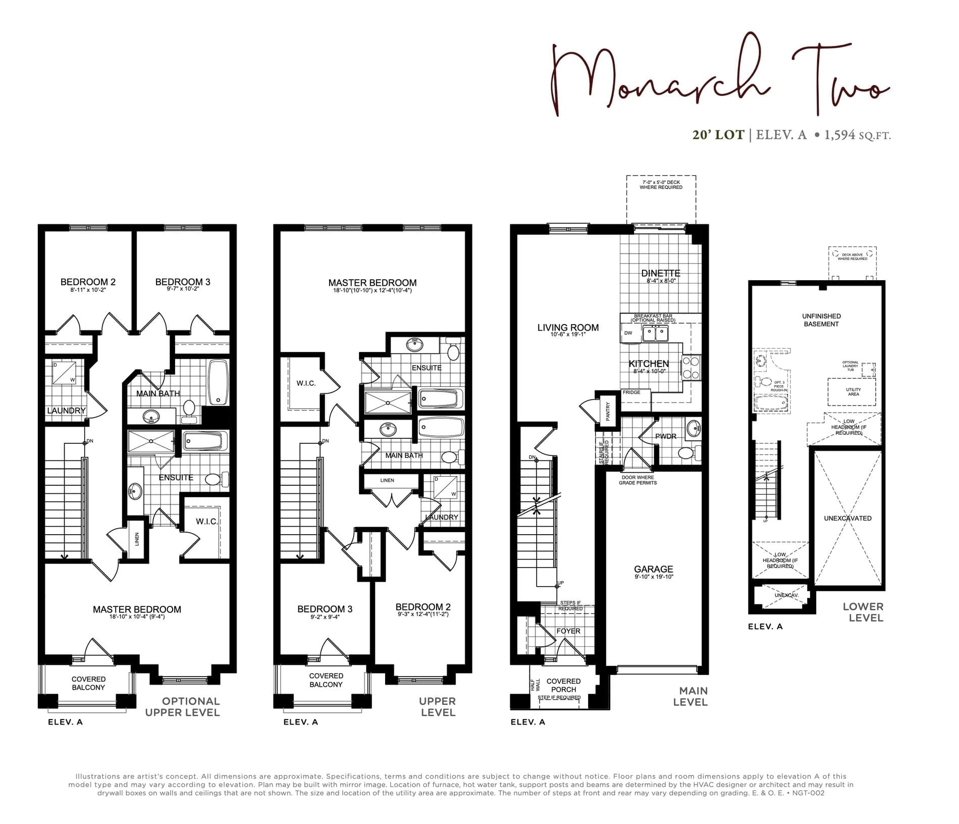 Monarch Two Floor Plan at Nature’s Grand Towns - 1594 sq.ft