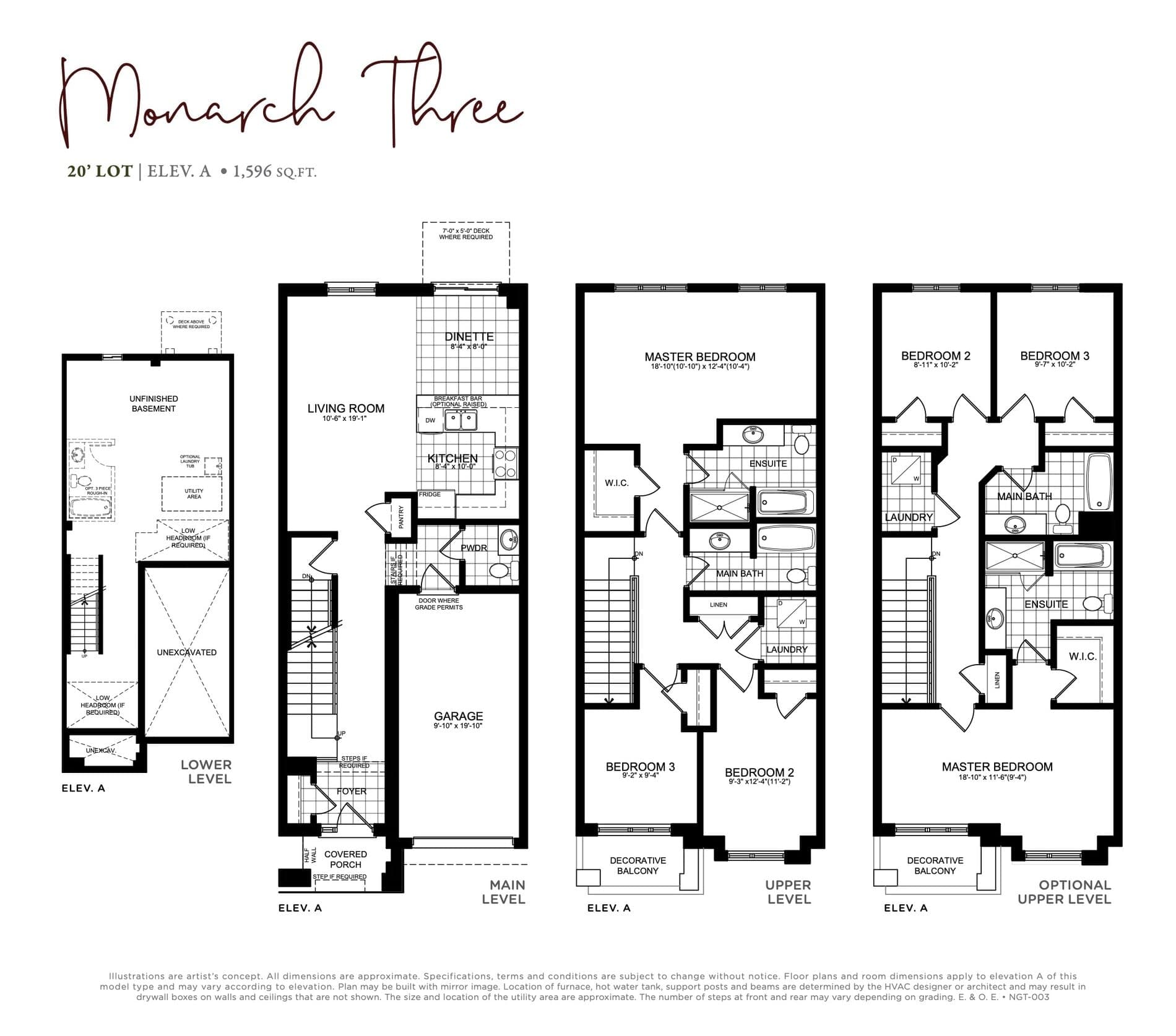 Monarch Three Floor Plan at Nature’s Grand Towns - 1596 sq.ft