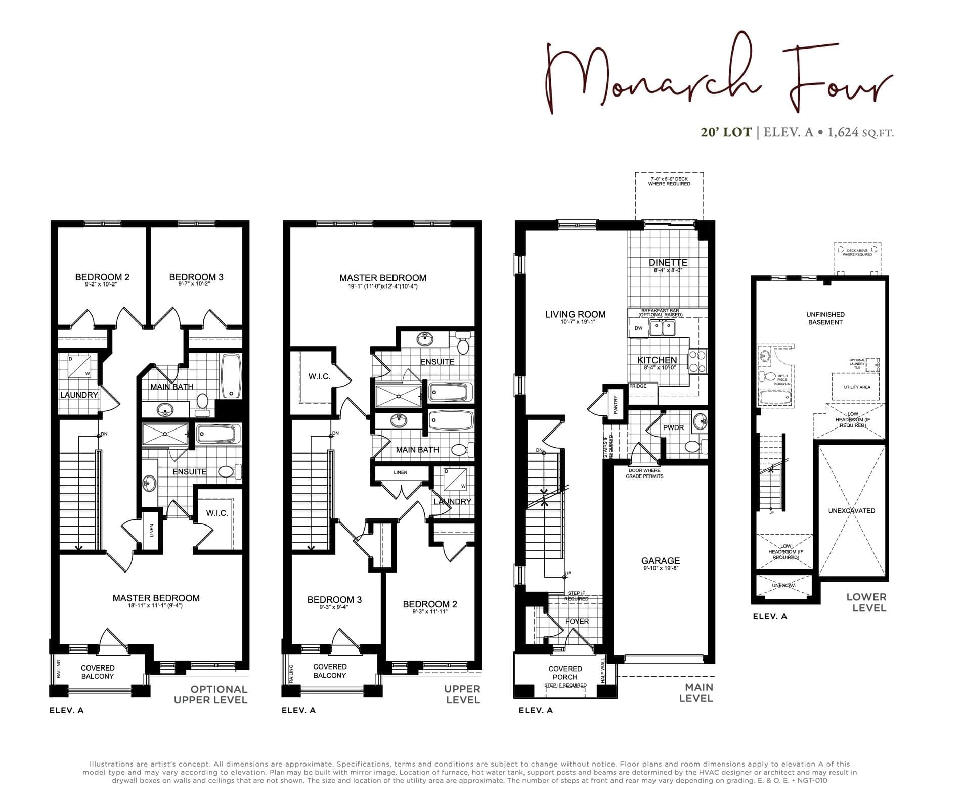 Monarch Four Floor Plan at Nature’s Grand Towns - 1624 sq.ft