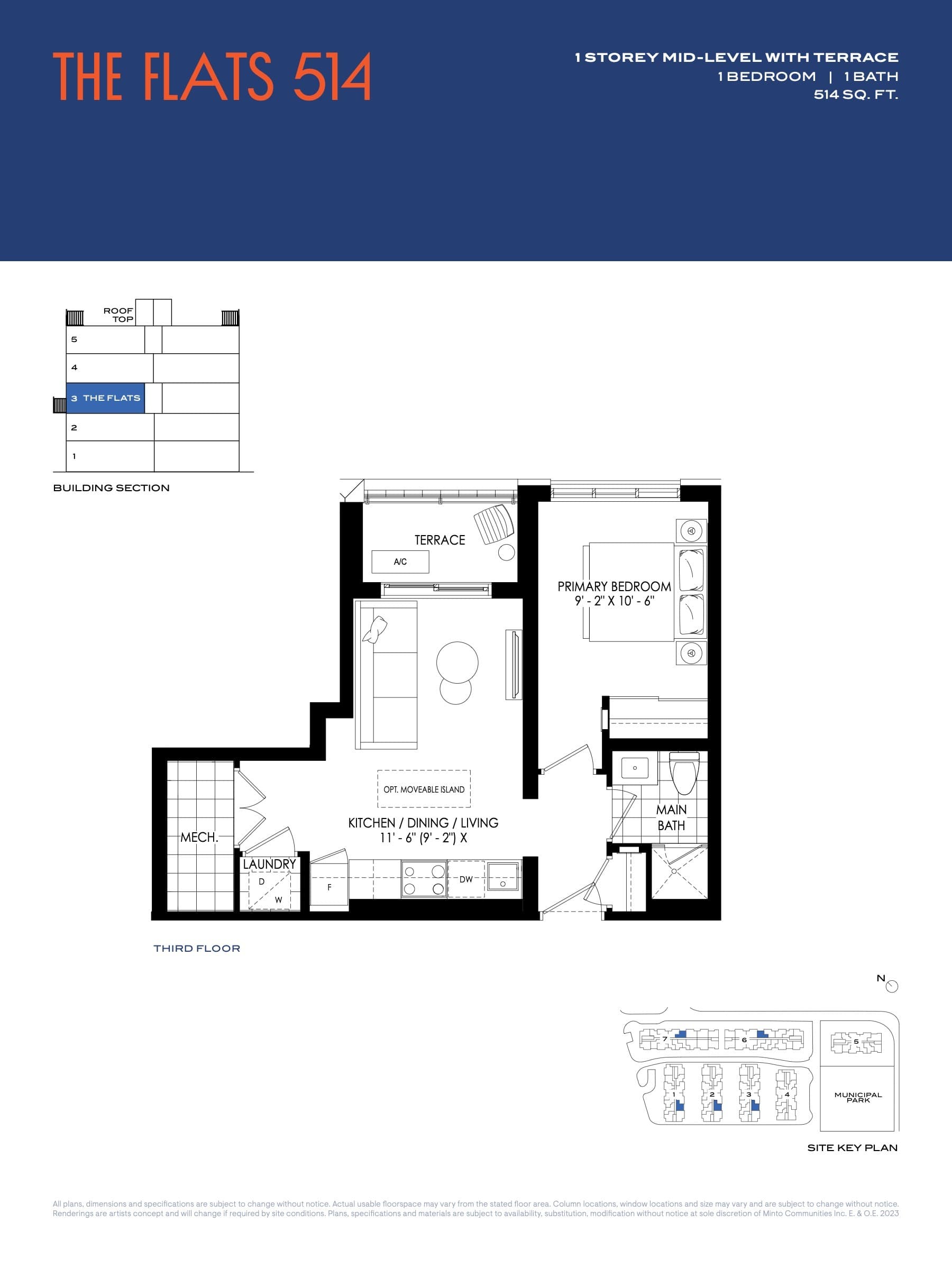 The Flats 514 Floor Plan at Westshore Towns - 514 sq.ft