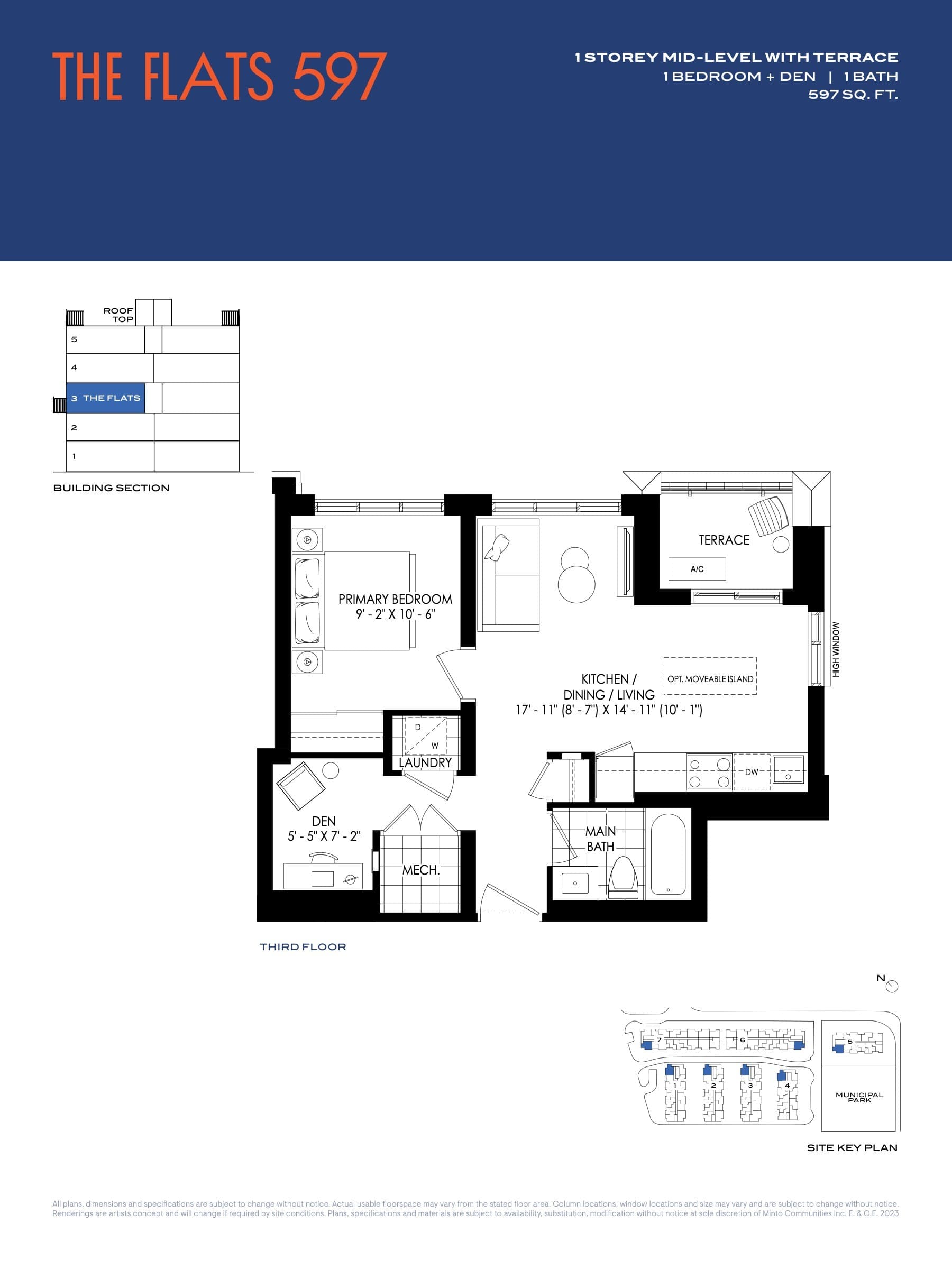The Flats 597 Floor Plan at Westshore Towns - 597 sq.ft