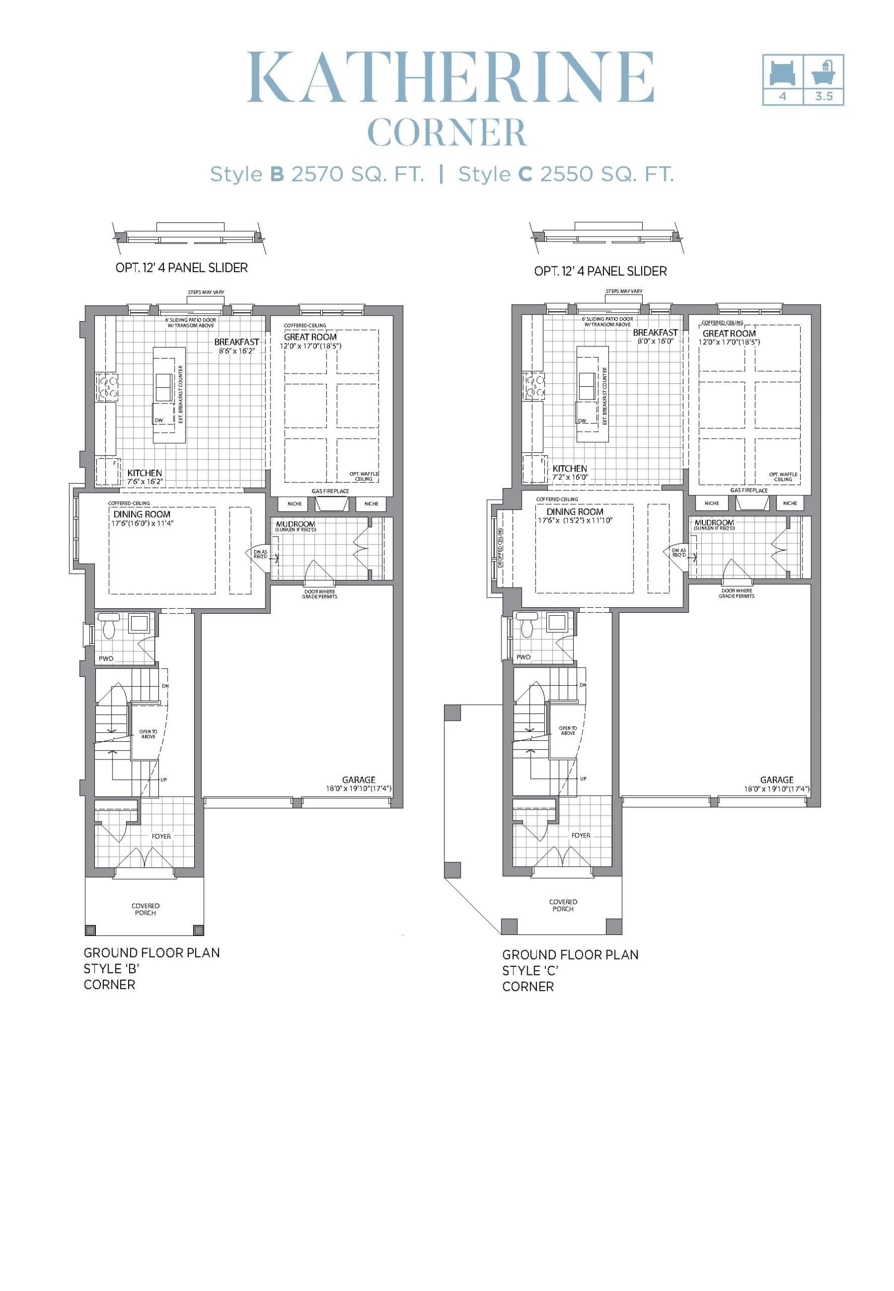 Katherine Corner Floor Plan at Erin Glen by Lakeview Homes - 2570 sq.ft