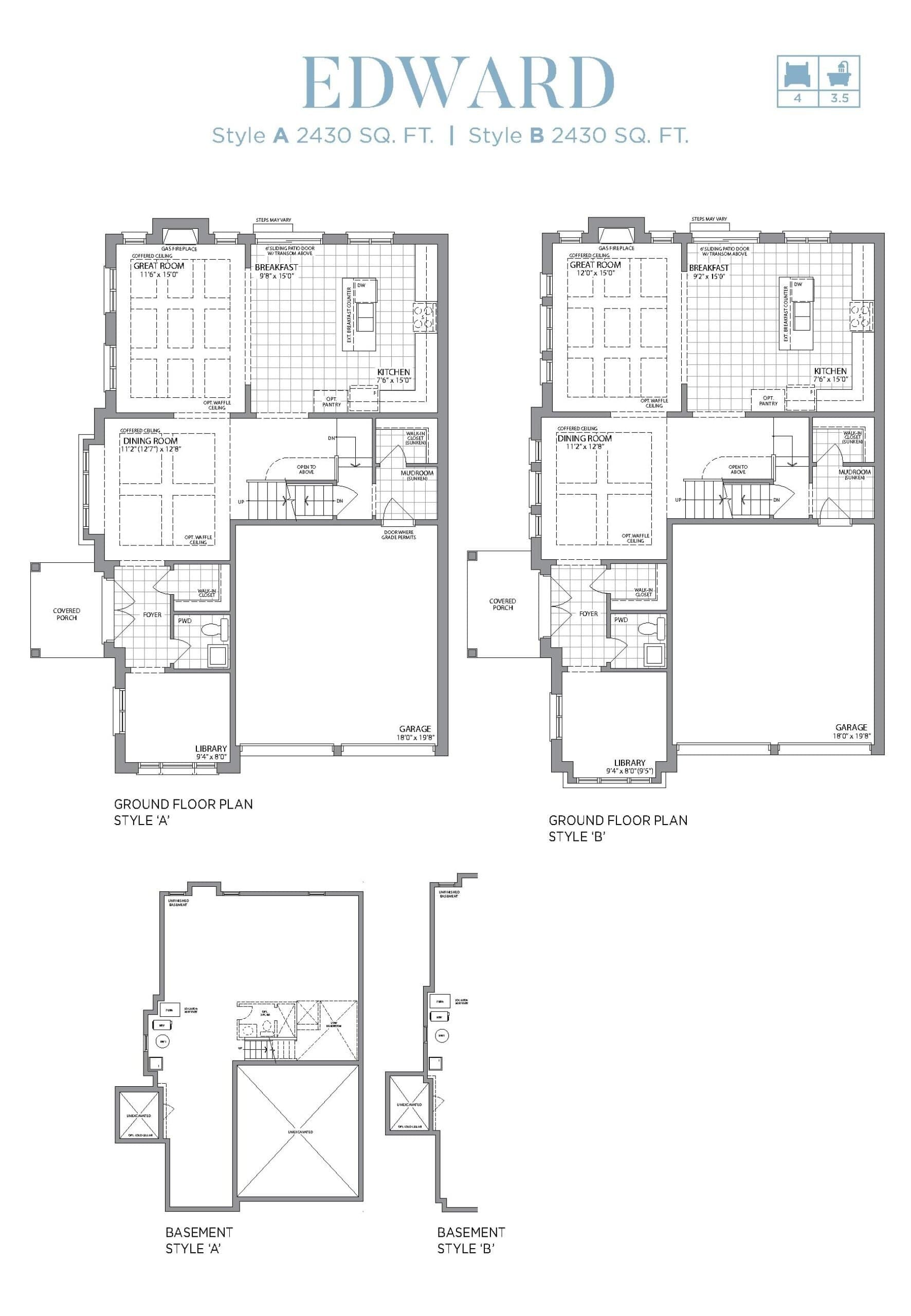 Edward Floor Plan at Erin Glen by Lakeview Homes - 2430 sq.ft