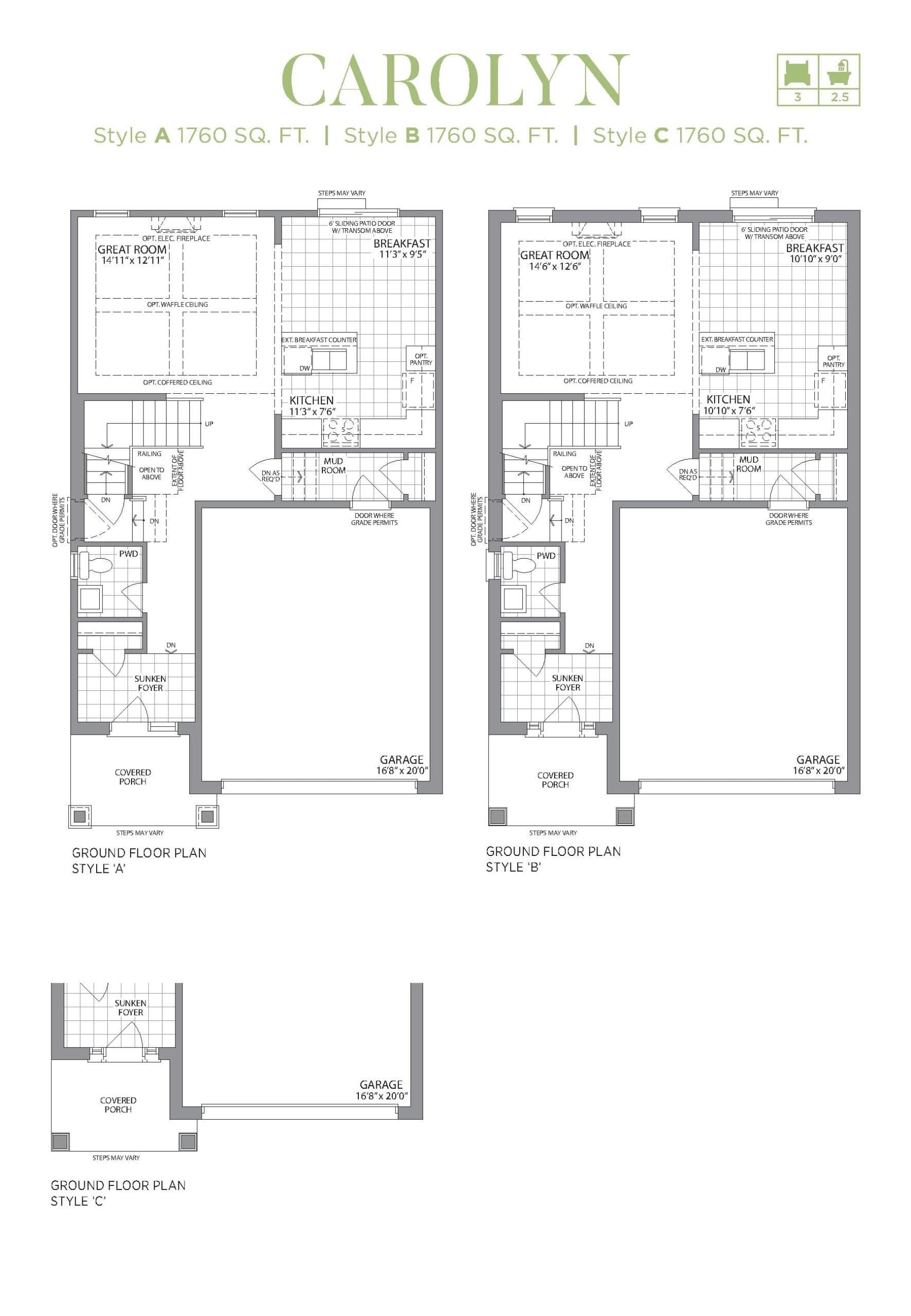 Carolyn Floor Plan at Erin Glen by Lakeview Homes - 1760 sq.ft