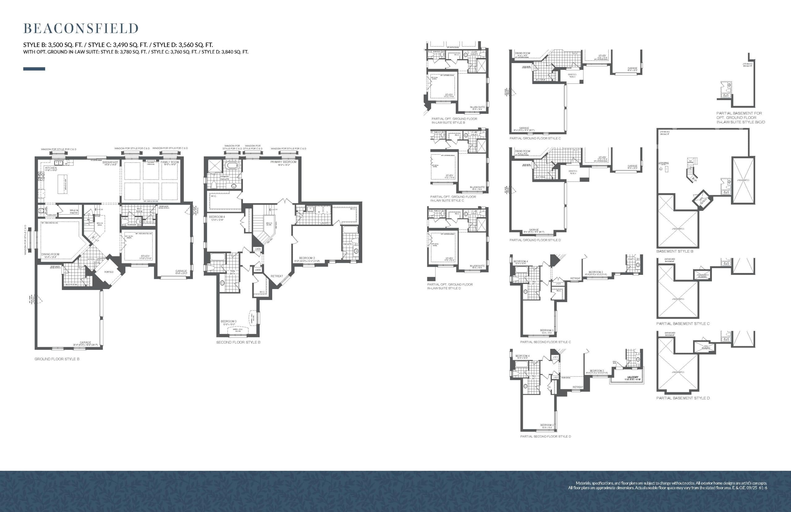 Beaconsfield Floor Plan at The Cornerstone Collection at Heartland - 3500 sq.ft