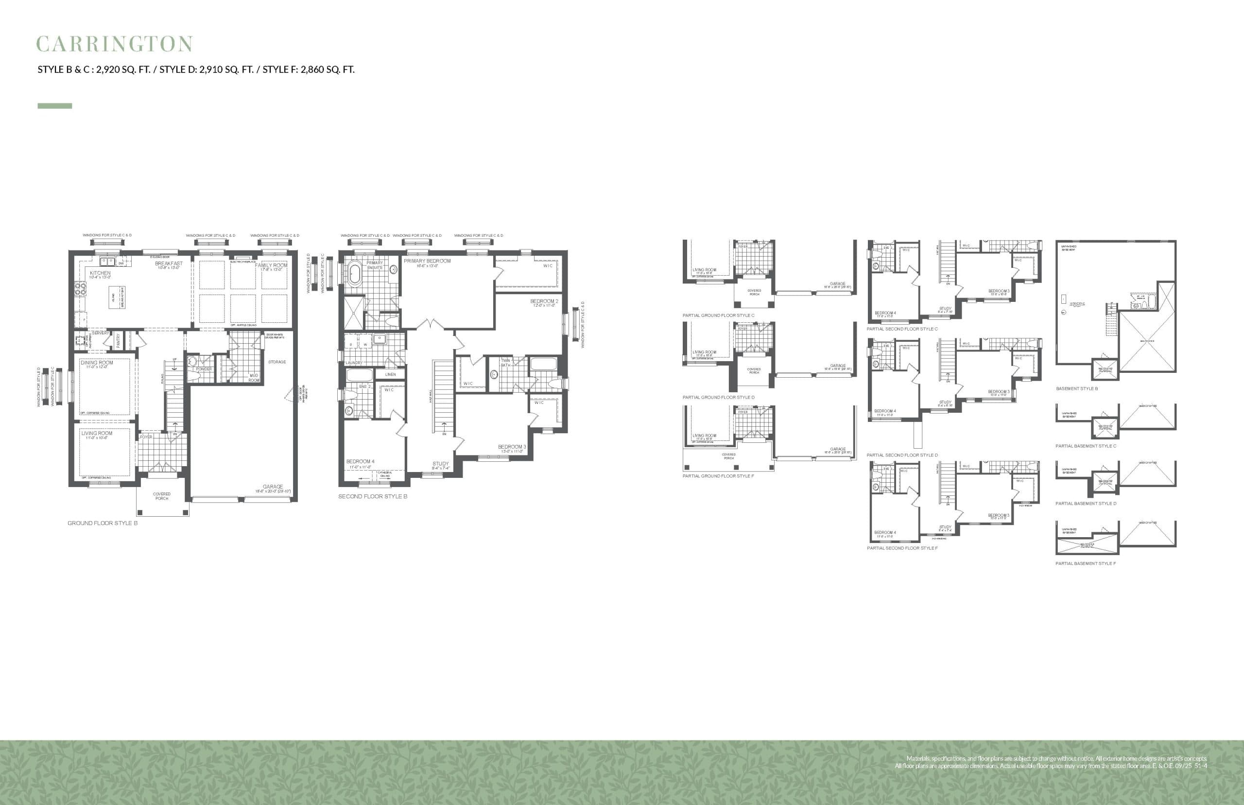 Carrington Floor Plan at The Cornerstone Collection at Heartland - 2920 sq.ft