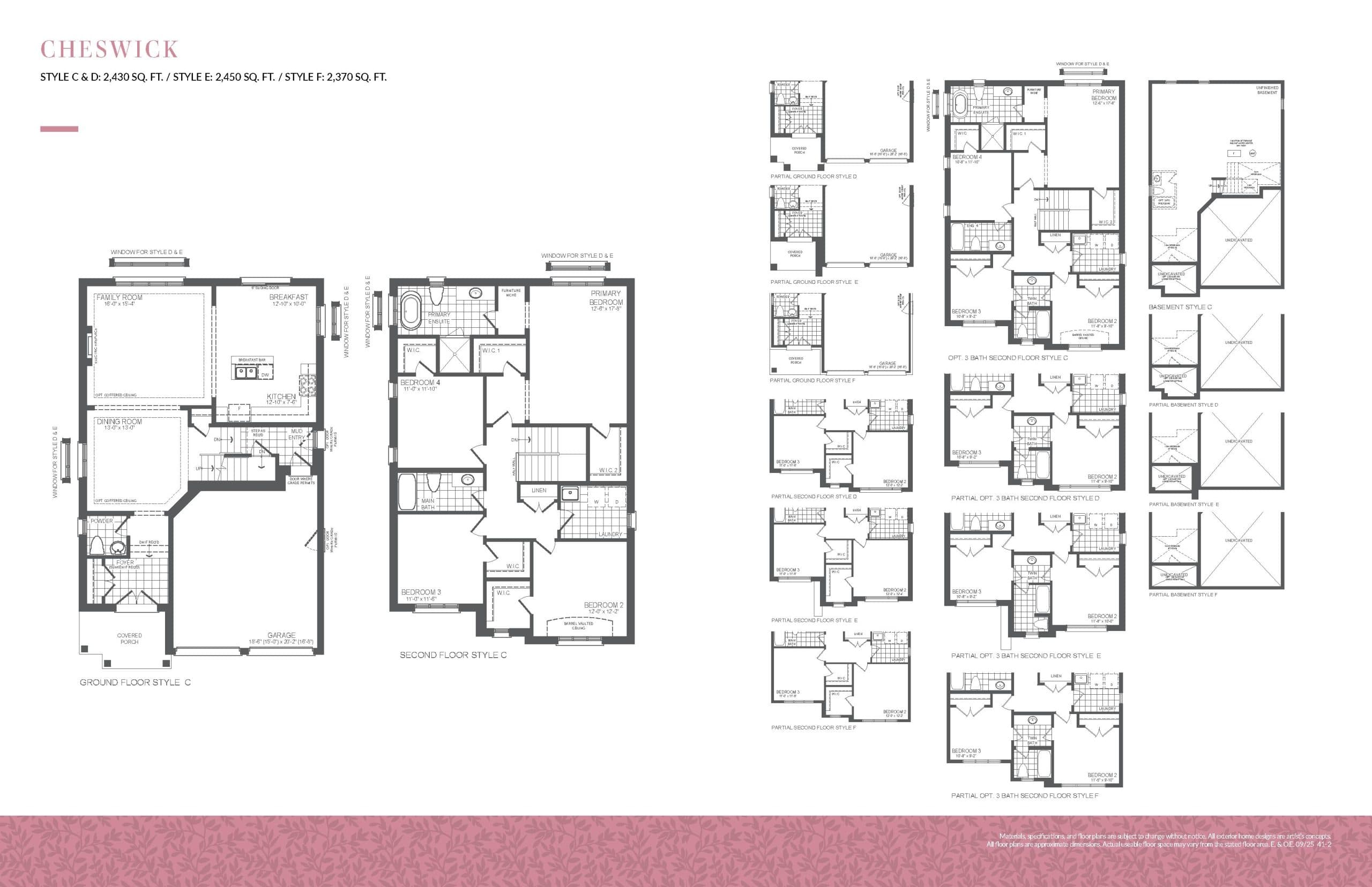 Cheswick Floor Plan at The Cornerstone Collection at Heartland - 2430 sq.ft