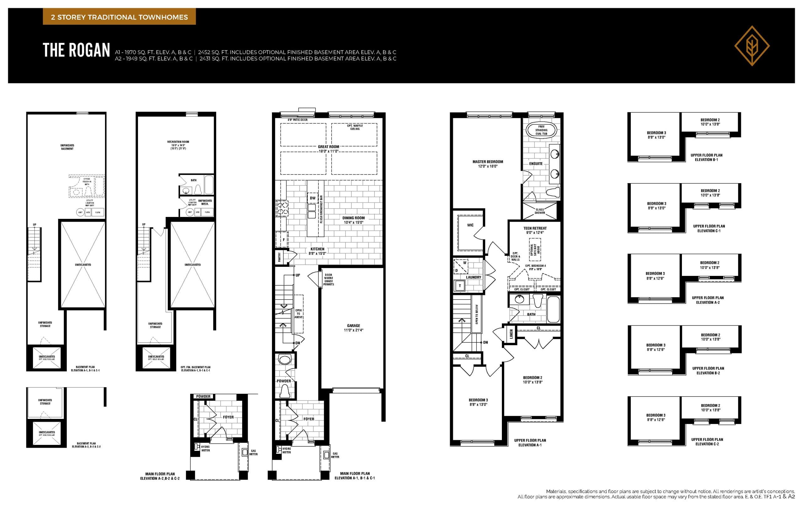 The Rogan Floor Plan at Victory Green Towns by Fulton Homes - 1949 sq.ft