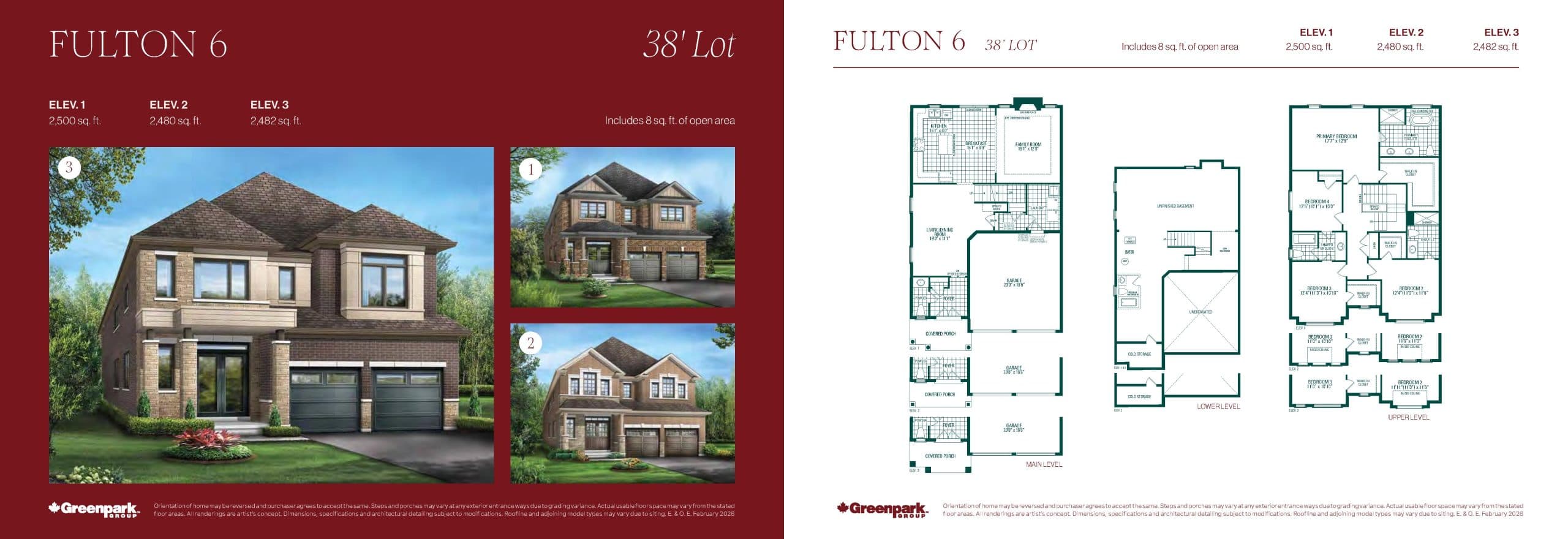 Fulton 6 Floor Plan at Novella by Greenpark Group - 2500 sq.ft