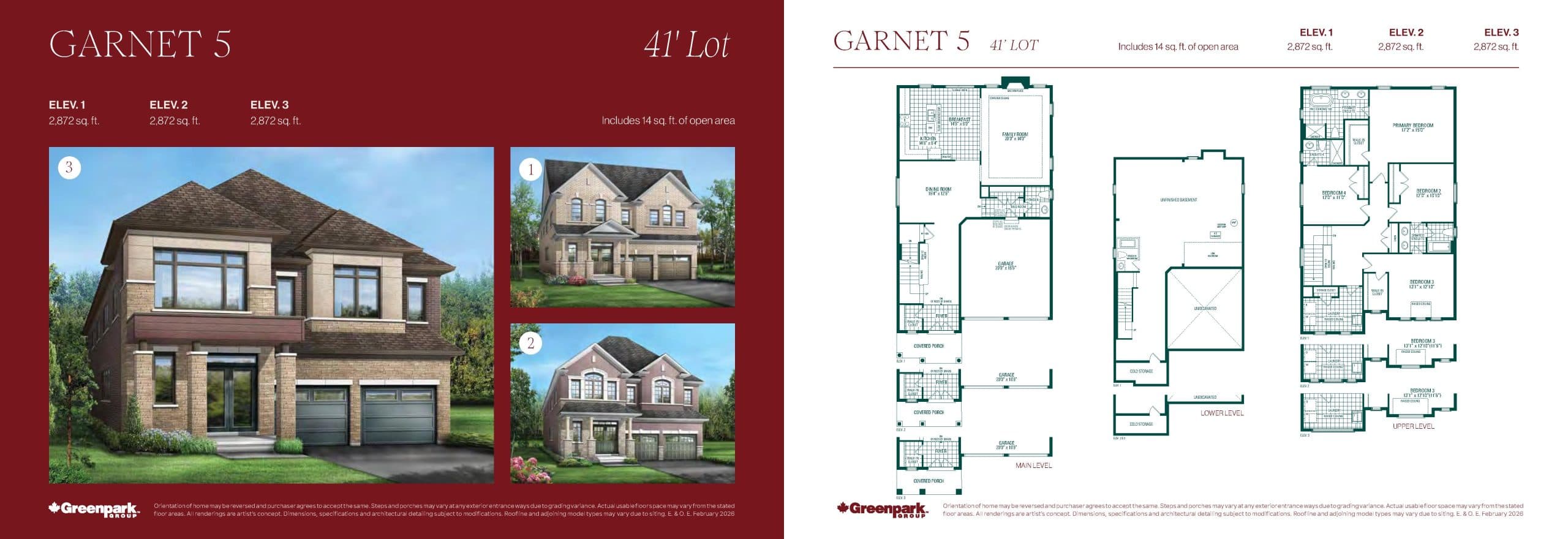 Garnet 5 Floor Plan at Novella by Greenpark Group - 2872 sq.ft