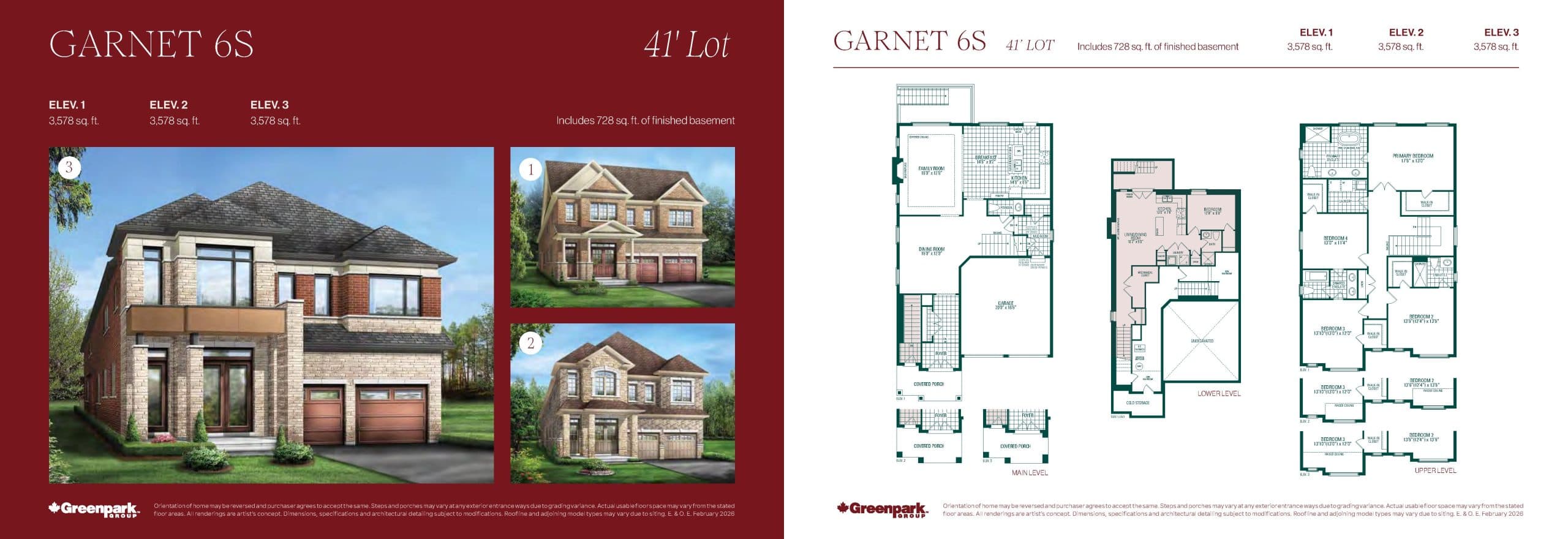Garnet 6S Floor Plan at Novella by Greenpark Group - 3578 sq.ft