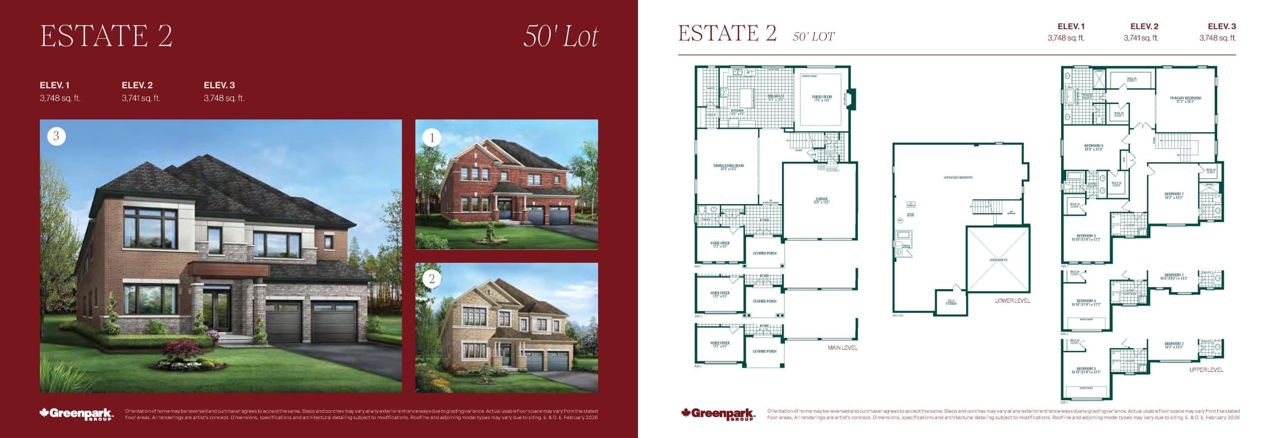 Estate 2 Floor Plan at Novella by Greenpark Group - 3748 sq.ft