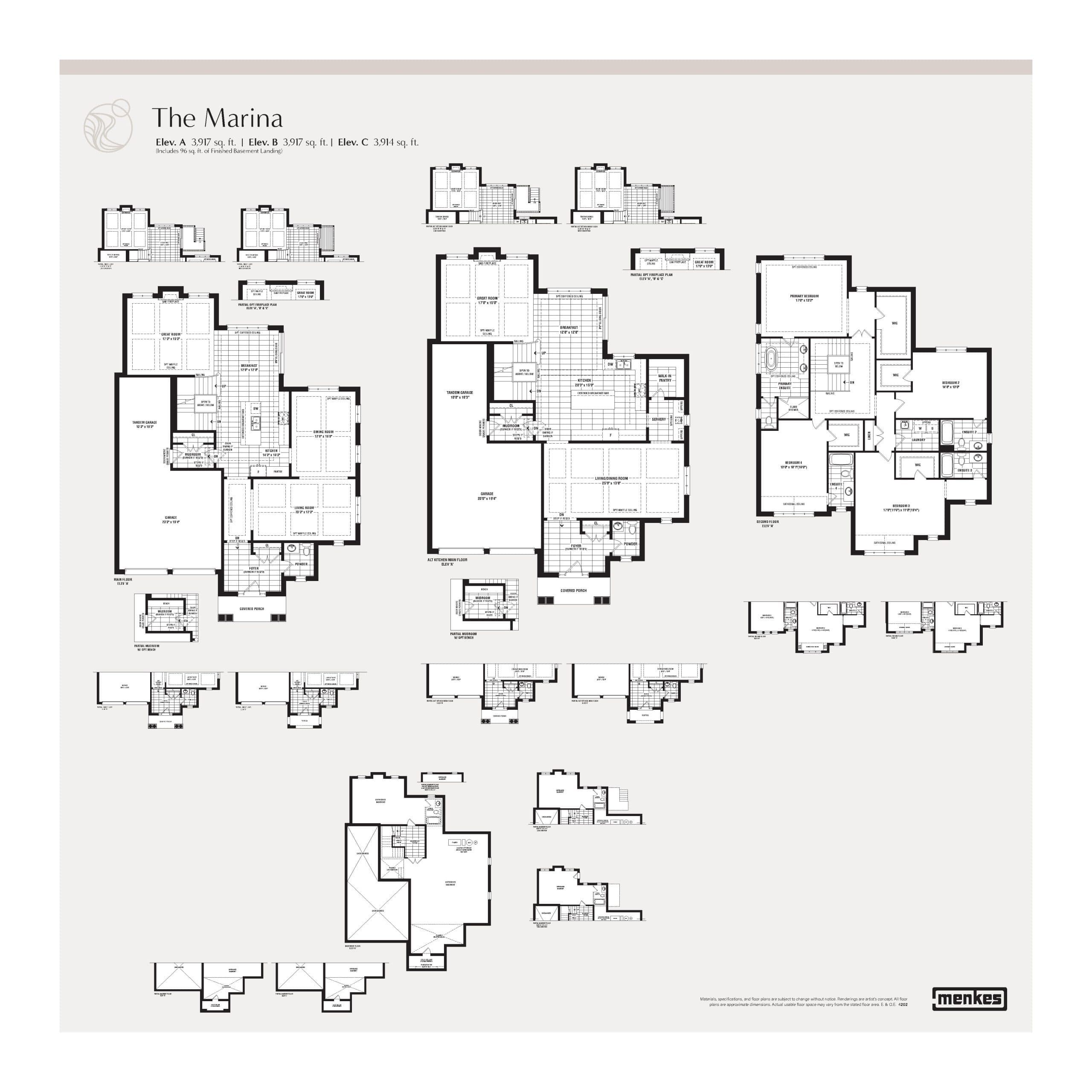 The Marina Floor Plan at South Lake Residences - 3917 sq.ft