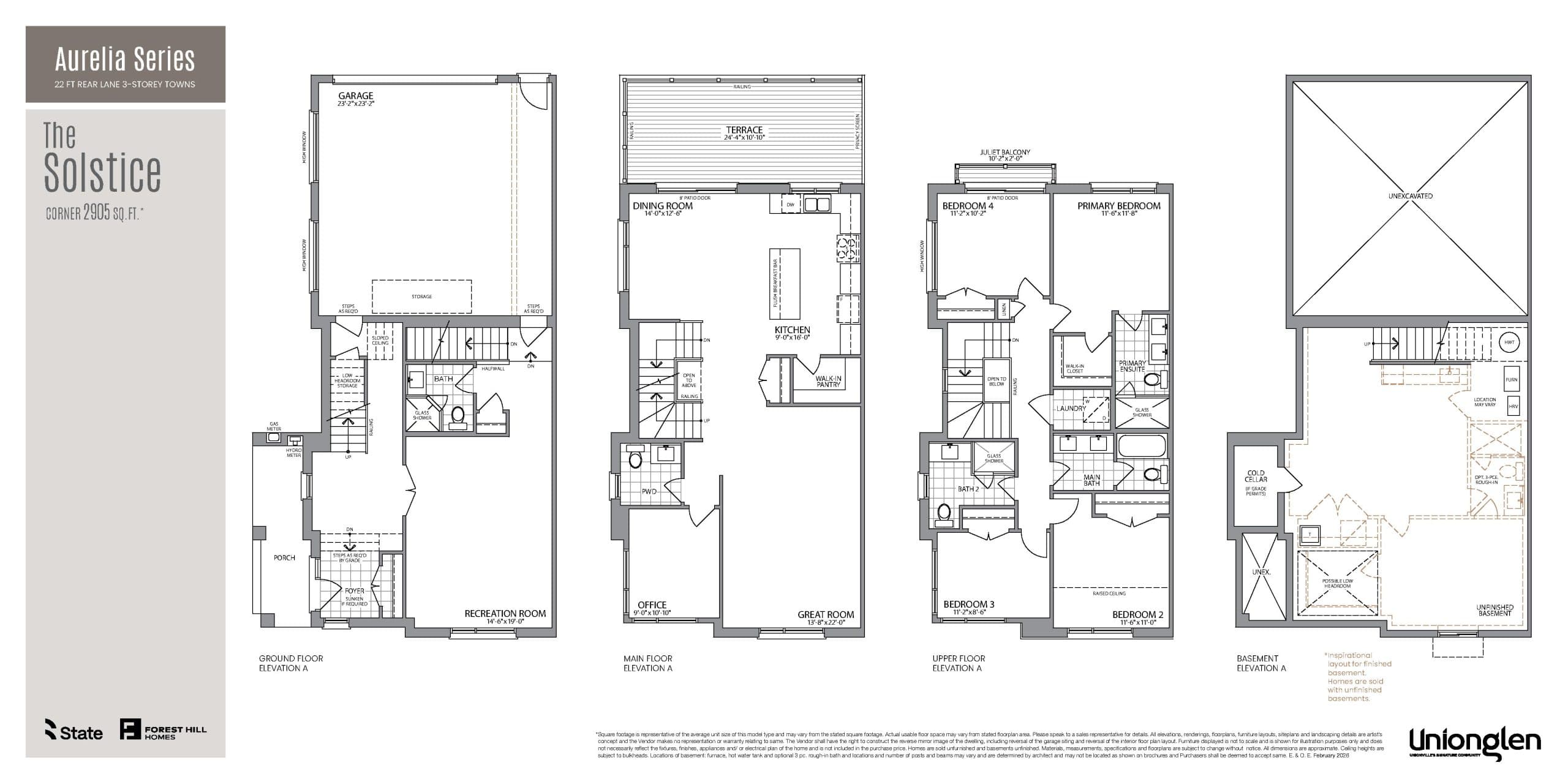 The Solstice Floor Plan at Unionglen by Forest Hill Homes - 2905 sq.ft