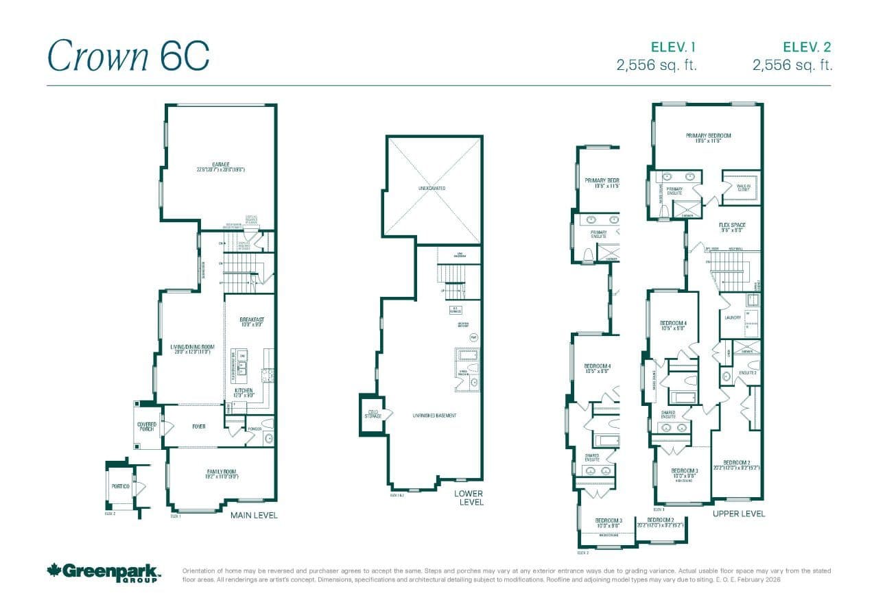 Crown 6C Floor Plan at Unionglen by Greenpark Group - 2556 sq.ft