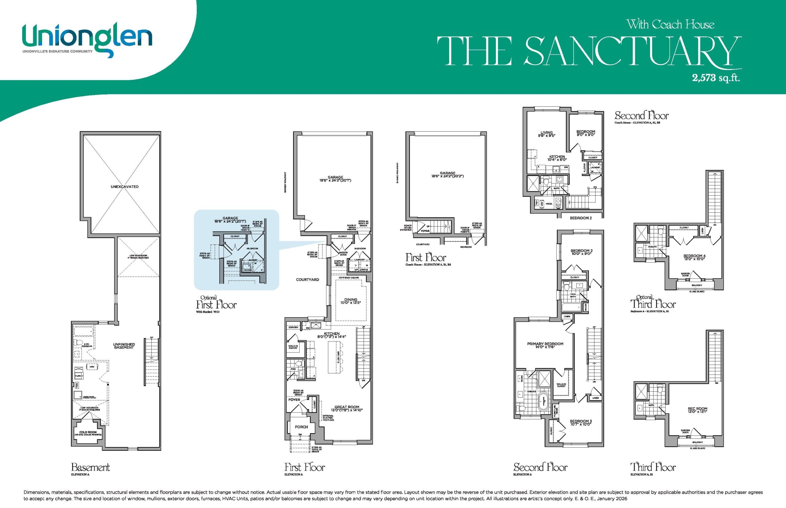 The Sanctuary with Coach House (The Senses Collection) Floor Plan at Unionglen by Madison Group - 2573 sq.ft